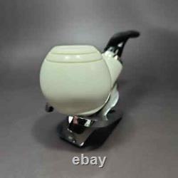 MBSD Meerschaum Deluxe Silver Reverse Calabash Danish Egg Block Meerschaum Pipe