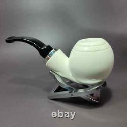 MBSD Meerschaum Deluxe Silver Reverse Calabash Danish Egg Block Meerschaum Pipe