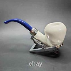 MBSD Meerschaum Deluxe Silver Rhodesian Block Meerschaum Pipe, Briar-Mortise