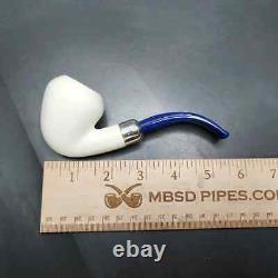 MBSD Meerschaum Deluxe Silver Rhodesian Block Meerschaum Pipe, Briar-Mortise