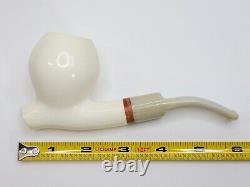 MBSD Meerschaum Deluxe Sitter Ball Block Meerschaum Tobacco Smoking Pipe, 9mm