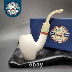 MBSD Meerschaum Deluxe Smooth Barrel Block Meerschaum Pipe, Briar-Mortise