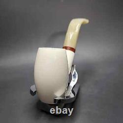 MBSD Meerschaum Deluxe Smooth Barrel Block Meerschaum Pipe, Briar-Mortise