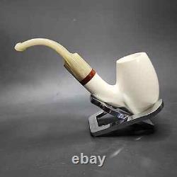 MBSD Meerschaum Deluxe Smooth Barrel Block Meerschaum Pipe, Briar-Mortise