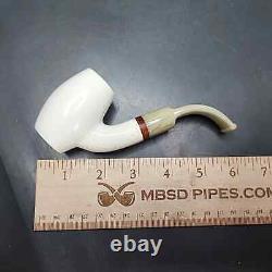 MBSD Meerschaum Deluxe Smooth Barrel Block Meerschaum Pipe, Briar-Mortise