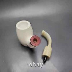 MBSD Meerschaum Deluxe Smooth Barrel Block Meerschaum Pipe, Briar-Mortise