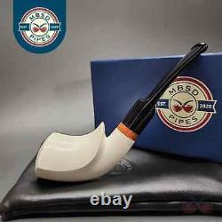 MBSD Meerschaum Deluxe Smooth Cobra Block Meerschaum Pipe, Briar-Mortise