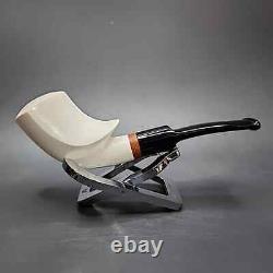 MBSD Meerschaum Deluxe Smooth Cobra Block Meerschaum Pipe, Briar-Mortise