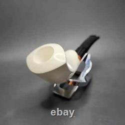 MBSD Meerschaum Deluxe Smooth Cobra Block Meerschaum Pipe, Briar-Mortise