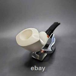 MBSD Meerschaum Deluxe Smooth Cobra Block Meerschaum Pipe, Briar-Mortise