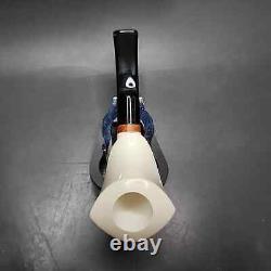 MBSD Meerschaum Deluxe Smooth Cobra Block Meerschaum Pipe, Briar-Mortise