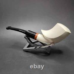 MBSD Meerschaum Deluxe Smooth Cobra Block Meerschaum Pipe, Briar-Mortise