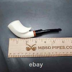 MBSD Meerschaum Deluxe Smooth Cobra Block Meerschaum Pipe, Briar-Mortise