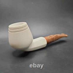 MBSD Meerschaum Deluxe Smooth Cutty Block Meerschaum Pipe, Briar-Mortise, 9mm