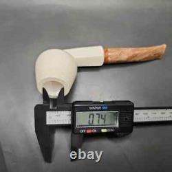 MBSD Meerschaum Deluxe Smooth Cutty Block Meerschaum Pipe, Briar-Mortise, 9mm