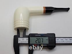MBSD Meerschaum Deluxe Smooth Lovat Block Meerschaum Tobacco Pipe, 9mm Filter