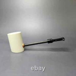 MBSD Meerschaum Deluxe Smooth Poker Block Meerschaum Pipe, Briar-Mortise, New