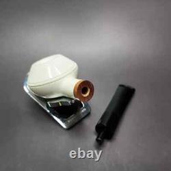 MBSD Meerschaum Deluxe Smooth Rhodesian Block Meerschaum Pipe, Briar-Mortise