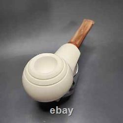 MBSD Meerschaum Deluxe Squat Tomato Block Meerschaum Pipe, Briar-Mortise