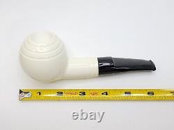 MBSD Meerschaum Deluxe Straight Ball Block Meerschaum Tobacco Pipe, 9mm