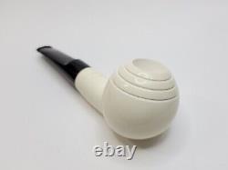 MBSD Meerschaum Deluxe Straight Ball Block Meerschaum Tobacco Pipe, 9mm