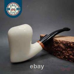 MBSD Meerschaum Deluxe Strawberry Block Meerschaum Pipe, Briar-Mortise