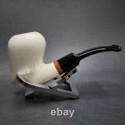 MBSD Meerschaum Deluxe Strawberry Block Meerschaum Pipe, Briar-Mortise