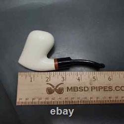 MBSD Meerschaum Deluxe Strawberry Block Meerschaum Pipe, Briar-Mortise