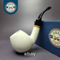 MBSD Meerschaum Deluxe XL Smooth Egg Block Meerschaum Pipe, Briar-Mortise, New