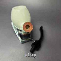 MBSD Meerschaum Deluxe XL Smooth Egg Block Meerschaum Pipe, Briar-Mortise, New