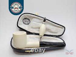 MBSD Meerschaum Masters Sadik Yanik Pot Block Meerschaum Tobacco Pipe, 9mm, Case