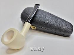 MBSD Meerschaum Masters Sadik Yanik Pot Block Meerschaum Tobacco Pipe, 9mm, Case