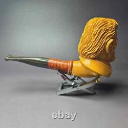 MBSD Meerschaum Masters by Karahan Abraham Lincoln Block Meerschaum Pipe, New