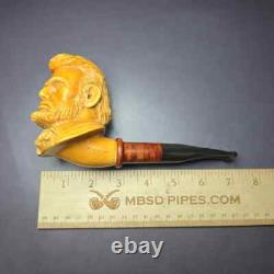 MBSD Meerschaum Masters by Karahan Abraham Lincoln Block Meerschaum Pipe, New