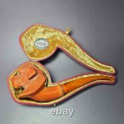 MBSD Meerschaum Masters by Karahan Dog with Glass Eyes, Block Meerschaum Pipe, New