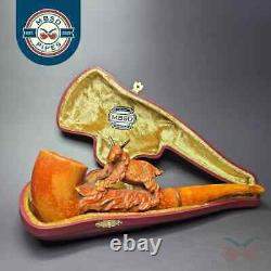 MBSD Meerschaum Masters by Karahan, XL Mountain Goat, Block Meerschaum Pipe, New