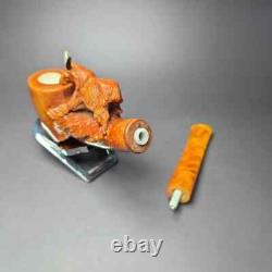 MBSD Meerschaum Masters by Karahan, XL Mountain Goat, Block Meerschaum Pipe, New