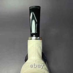 MBSD Meerschaum Silver Floral Rev Calabash Brandy Block Meerschaum Pipe, New