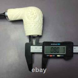 MBSD Meerschaum Silver Floral Rev Calabash Brandy Block Meerschaum Pipe, New