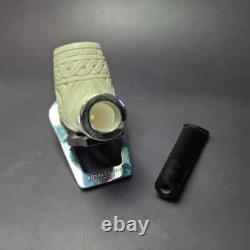 MBSD Meerschaum Silver Floral Rev Calabash Brandy Block Meerschaum Pipe, New