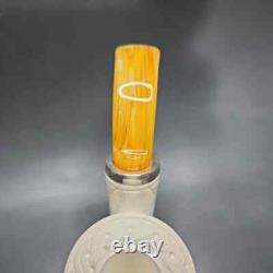 MBSD Meerschaum Silver Floral Reverse Calabash Vase Block Meerschaum Pipe, New