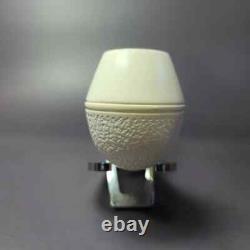 MBSD Meerschaum Silver Part Rusticated Rhodesian Block Meerschaum Pipe, New