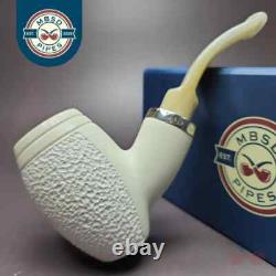 MBSD Meerschaum Silver Reverse Calabash Barrel Block Meerschaum Pipe