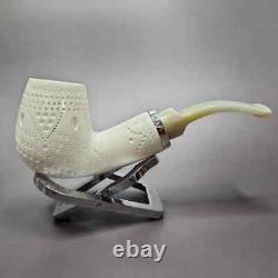 MBSD Meerschaum Silver Reverse Calabash Block Meerschaum Pipe