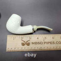 MBSD Meerschaum Silver Reverse Calabash Block Meerschaum Pipe