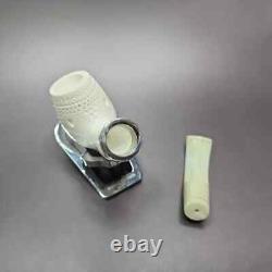 MBSD Meerschaum Silver Reverse Calabash Block Meerschaum Pipe