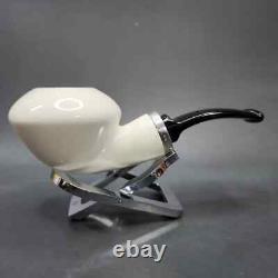 MBSD Meerschaum Silver Reverse Calabash Danish Dublin Block Meerschaum Pipe