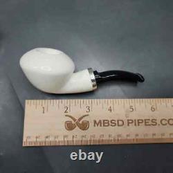 MBSD Meerschaum Silver Reverse Calabash Danish Dublin Block Meerschaum Pipe