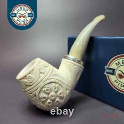 MBSD Meerschaum Silver Reverse Calabash Floral Brandy Block Meerschaum Pipe