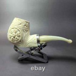 MBSD Meerschaum Silver Reverse Calabash Floral Brandy Block Meerschaum Pipe